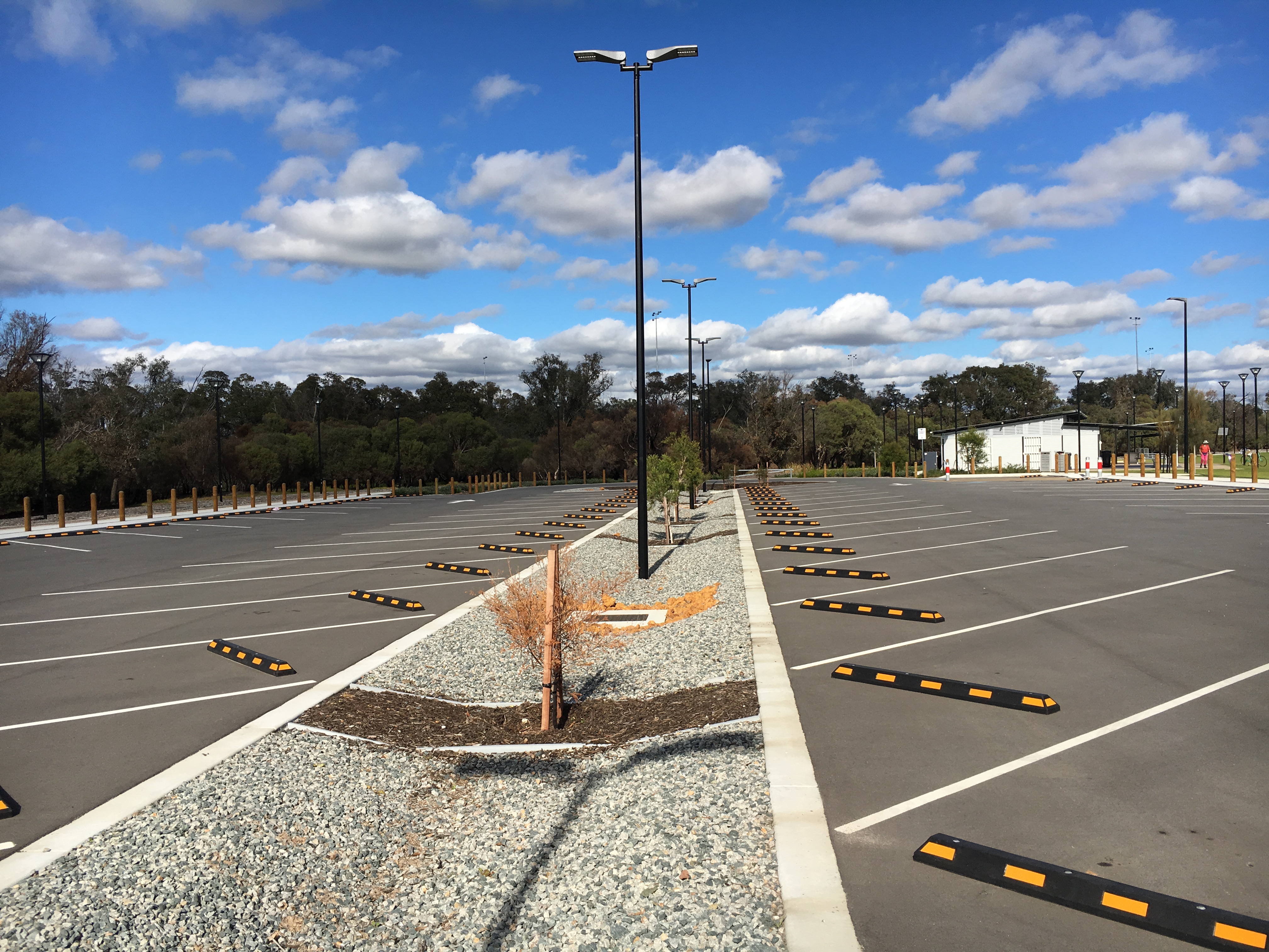 Commercial car park concrete kerbing completed by SuperCivil
